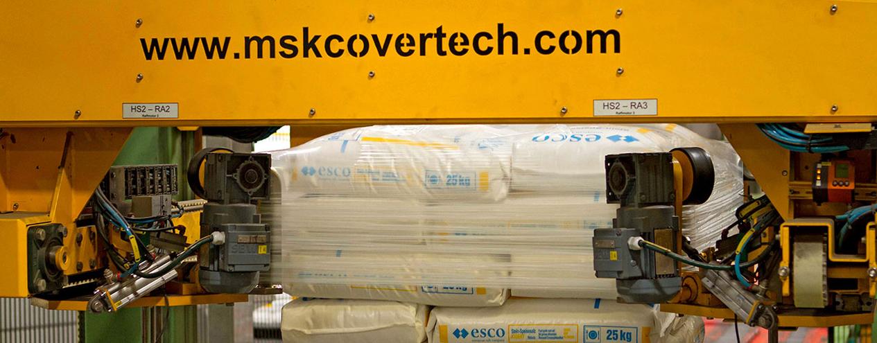 MSK stretch hood packaging for chemitry pallets